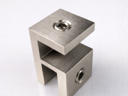 Shower Top Header Clip - Square - 10mm to 10mm Glass - Brushed Nickel